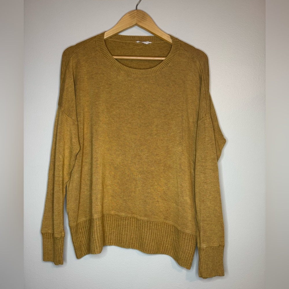 Eileen Fisher Mustard Crewneck Sweater Women's Large